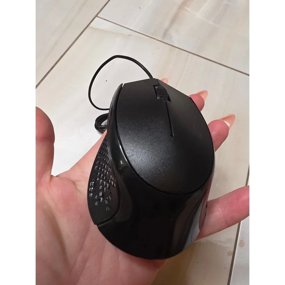 Black Wired Optical‎ USB Computer Mouse Ergonomic Textured Grip MO-205U F3